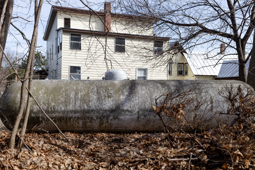 Oil Tank Behind House